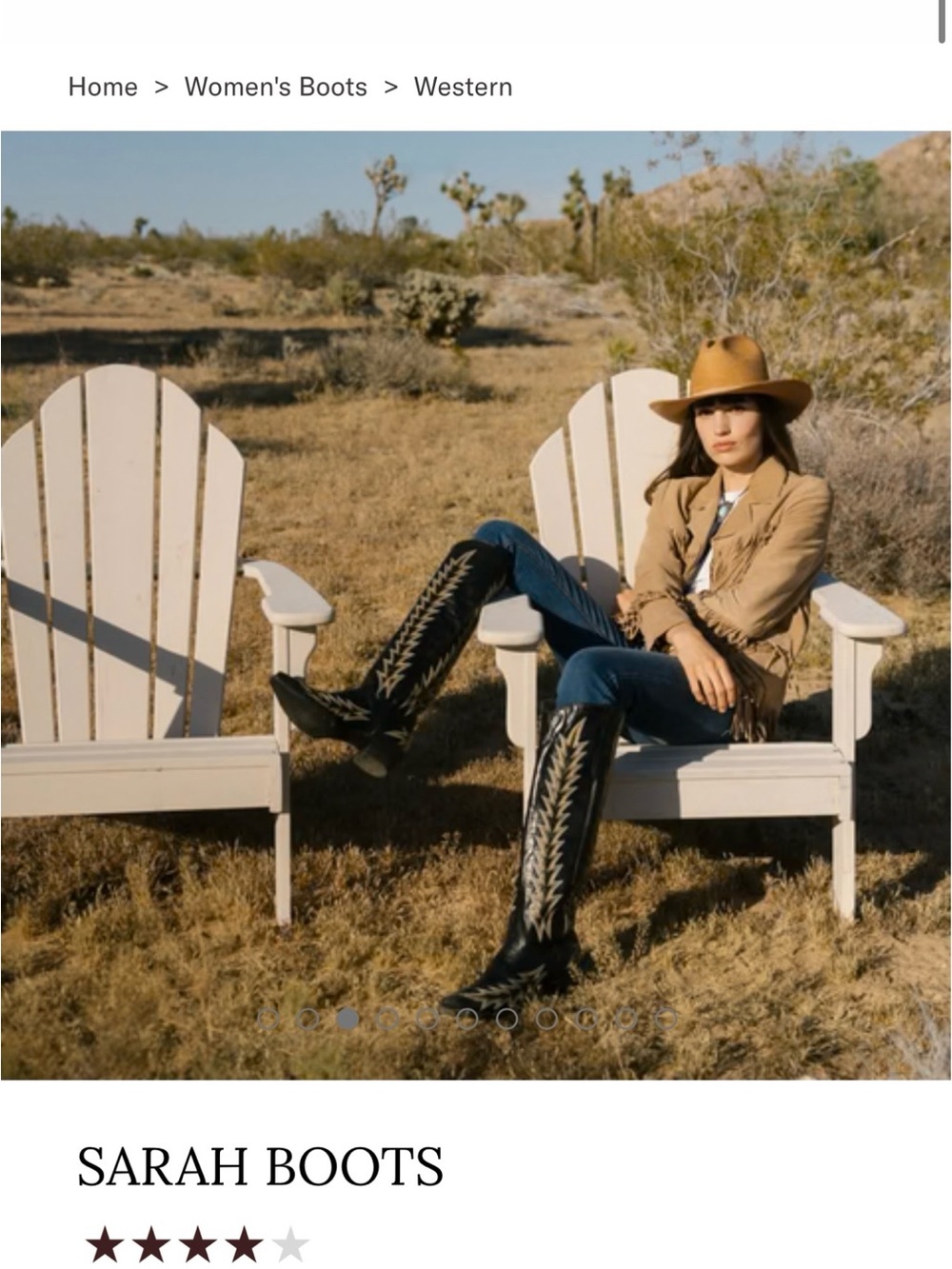 Stetson Black and Gold Western Sarah Boots - Picture 3 of 10